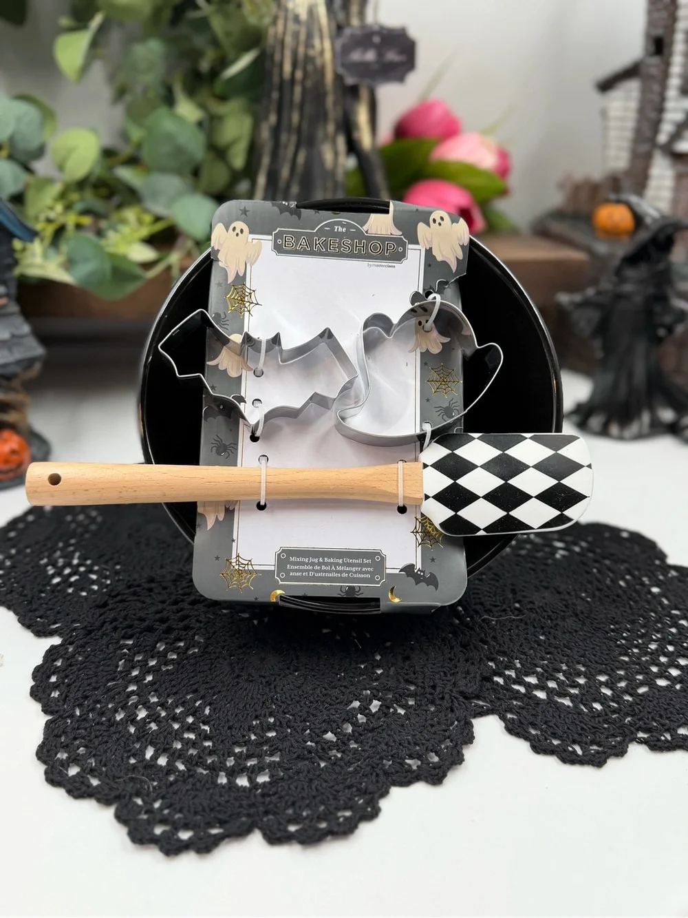 the bakeshop halloween mixing bowl spatula cookie cutter set